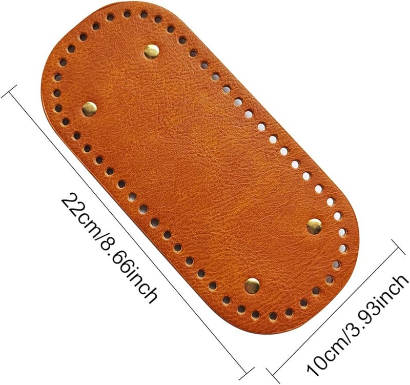 Jweemax PU Leather Handbag Bottom Base Shaper Pad Insert Natural Texture Yellow Brown 10x22cm - Image 4